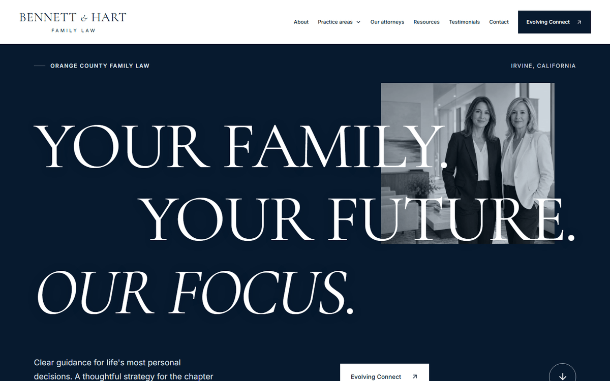 Bennett & Hart Family Law website template screenshot